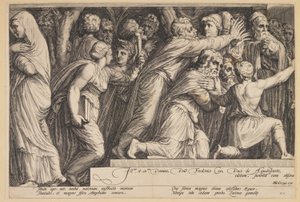 Bestraffningen av Niobe (plansch 4) av Jan Saenredam