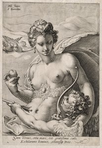 Venus och Amor av Jan Saenredam