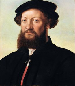 Porträtt av en man - Jan Sanders van Hemessen (c. 1500-c. 1566). Olja på trä, ca 1555. Mått: 47x39 cm. Konsthistoriska museet, Vienne