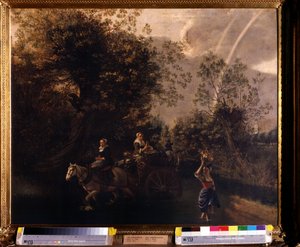 En gue (ett vadställe). Målning av Jan Siberechts (1627-1703). Olja på duk, 94 x 116 cm