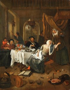 Det sedeslösa hushållet av Jan Steen