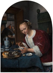 Flicka som äter ostron av Jan Steen