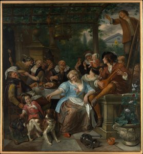 Muntra sällskapet på en terrass av Jan Steen