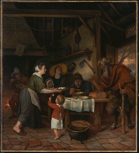Satyren och bondefamiljen av Jan Steen