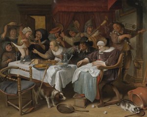 Trettondagsafton: kungen dricker av Jan Steen