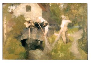 Muddring i Woluwe (olja på duk) av Jan Stobbaerts