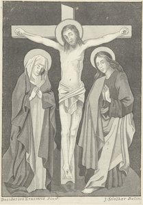 Kristus på korset med Maria och Johannes av Jan Stolker (signed by artist)