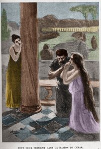 Båda bad i Cesars hus (kapitel VIII) illustration av JAN STYKA (1858-1925) för Henryk Sienkiewiczs roman "Quo Vadis".
