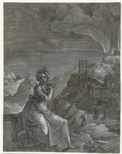 Cassandra sörjer Trojas fall. 1550-55