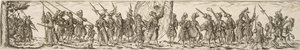 Soldattåg, i mitten en fanbärare av Jan Theodor de Bry