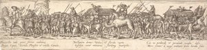 Tro av soldater med bagagevagn och Döden till häst av Jan Theodor de Bry
