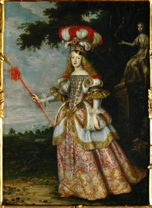 Margarita Teresa, Infanta av Spanien, i en teaterkostym (koppar)