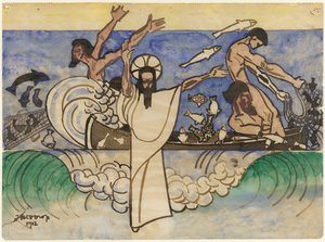 Den mirakulösa fångsten av fisk av Jan Toorop