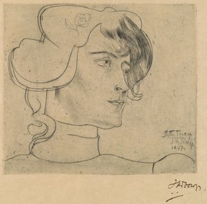 Head of a Woman (Marguérite Adolphine Helfrich) av Jan Toorop