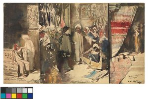 Stor indisk triptyk av Jan Toorop