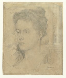 Porträtt av Jan Toorops fru Annie Hall eller hennes syster Janet Hall av Jan Toorop