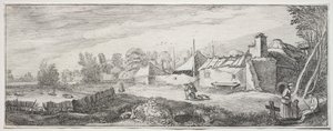 Landskap med en gård. av Jan Van de Velde