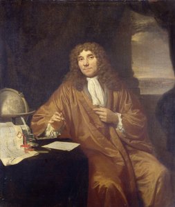 Porträtt av Anthonie van Leeuwenhoek, naturfilosof och zoolog i Delft