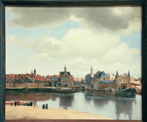 Utsikt över Delft av Jan Vermeer van Delft