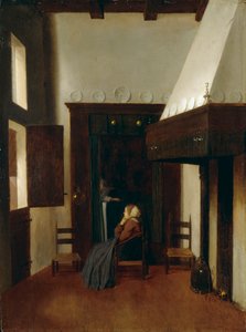 Den lilla sjuksköterskan, c1654-1670 av Johannes Vermeer