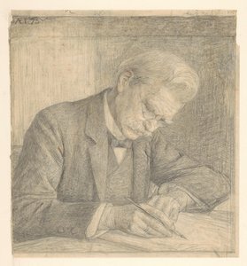 Porträtt av J. van der Vegt, skrift av Jan Veth
