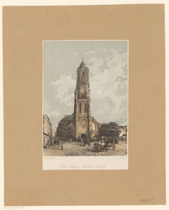 Utsikt över New Church i Delft Stora kyrkan i Delft (titel på objekt)