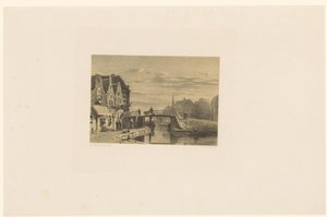 Stadsbild med kanal av Jan Weissenbruch