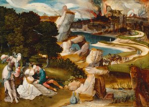 Lot and His Daughters, 1523 (olja på ekpanel)