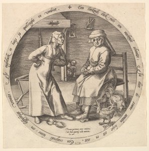 Den skällande kvinnan och den kaklande hönan, ca. 1568.