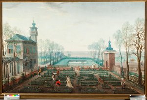 April månad, arbetar i trädgården (april, trädgårdsarbete) Målning av Jan Wildens (1586-1653)