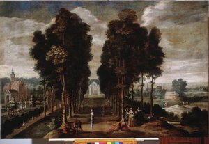 Slottsparken Målning av Jan Wildens (1586-1653) 1600-talsgener, Musei di Strada Nuova (ex Palazzo Bianco)