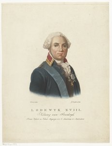 Porträtt av Ludvig XVIII, kung av Frankrike av Jan Willem Caspari