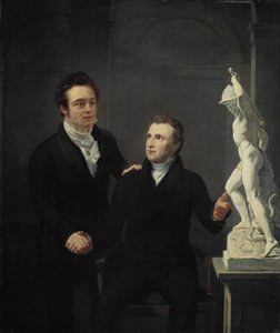 Louis Royer, skulptör, och Albertus Bernardus Roothaan, aktiemäklare, vän av konsten och beskyddare av vetenskaperna av Jan Willem Pieneman