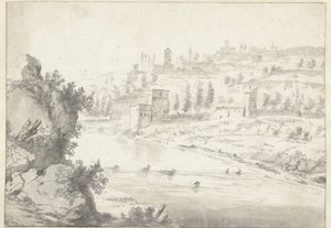 Landskap med Rhône River Valley, nära Vienne av Jan Worst