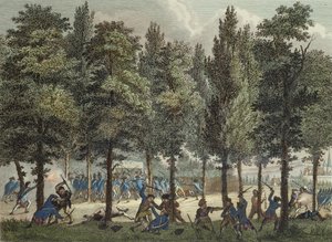 Marseillais på Champs-Elysees, 30 juni 1792, graverad av Reinier Vinkeles (1741-1816) och Daniel Friday (1765-1822) av Jan after Bulthuis