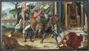 Kejsaren Heraclius halshugger kungen av perserna Chosroes