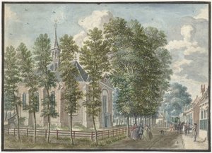 Utsikt över kyrkan i Bloemendaal av Jan de Beijer