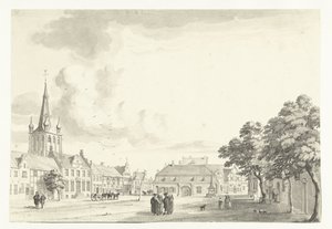 Utsikt över Uerdingen-marknaden av Jan de Beijer