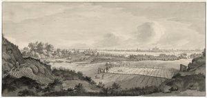 Utsikt över Bloemendaal Bleaching Fields med Haarlem i fjärran av Jan de Beijer