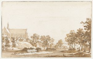 Utsikt över St Laurenskerk i Alkmaar av Jan de Bisschop