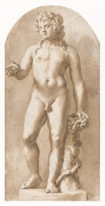 Ung Bacchus stående av Jan de Bisschop