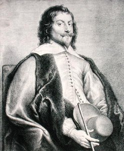 Nicolas Lanier (f.1588) graverad av Lucas Vostermans (gravyr) av Jan the Elder (after) Lievens