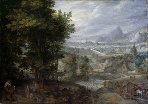 Ett skogslandskap av Jan the Elder Brueghel