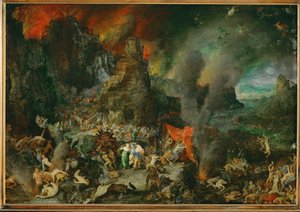 Aeneas och sibyllan i Hades (målning på koppar) av Jan the Elder Brueghel