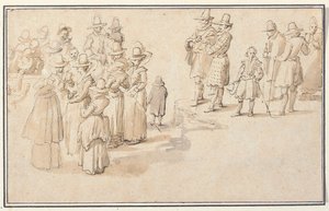 Ett elegant företag som dricker källvatten av Jan the Elder Brueghel