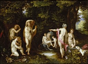 Diana och Actaeon, ca 1595 av Jan the Elder Brueghel
