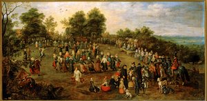 Folkdans inför ärkehertigarna ... (målning på duk) av Jan the Elder Brueghel