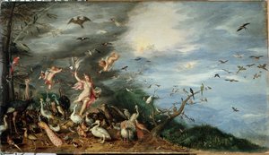 De fyra elementen: allegori av luft (olja på panel av Jan the Elder Brueghel