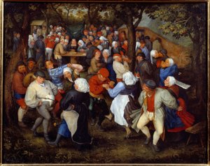 Rosfesten eller bröllopsdansen. Målning av Jan I Brueghel Dit De Velours (1568-1625) Ec. Flam av Jan the Elder Brueghel