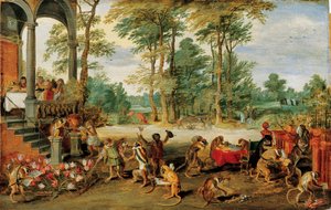 A Satire of Tulip Mania, ca. 1640 (olja på trä)